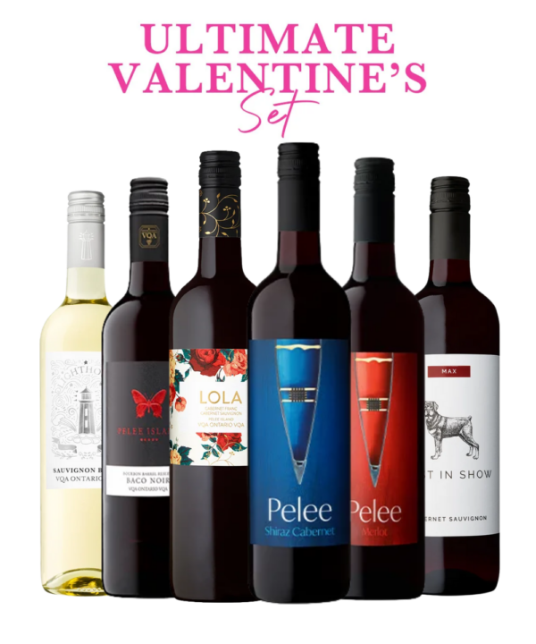 Ultimate valentine set with 750ml wine bottles